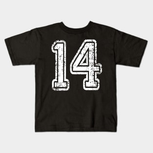 Number 14 Grungy in white Kids T-Shirt